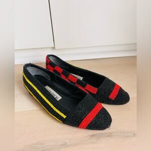 Vintage Women's Flats Size 6.5 80s era Colorblock Statement Fun Funky